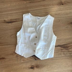 Linen White Vest